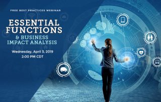 Webinar Wednesday: Essential Functions/BIA for a COOP and BCP