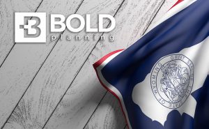 BOLDplanning logo and Wyoming state flag